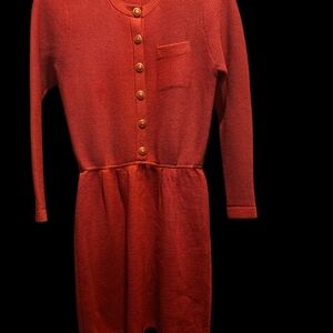 St. John Vibrant Red Long Sleeve Dress